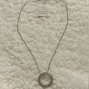 Lia Sophia Silver Necklace with Crystal Accents